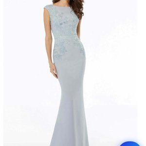 Morilee MGNY Sequined Embroid Sheath Evening Gown